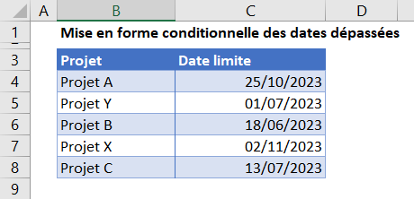 excel feuille initiale date