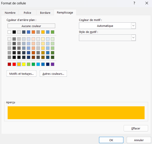 excel format cellule