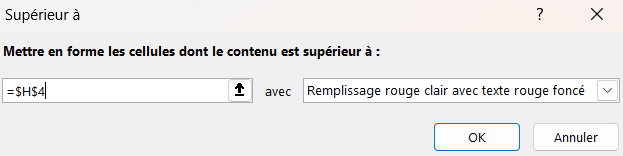 excel superieur mise en forme