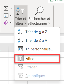 excel valeurs doubles filtrer