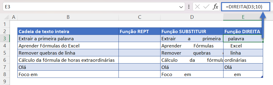 extrair direita