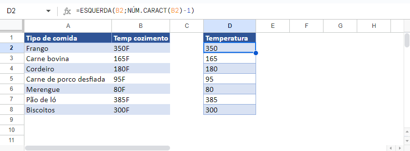 extrair texto da celula google