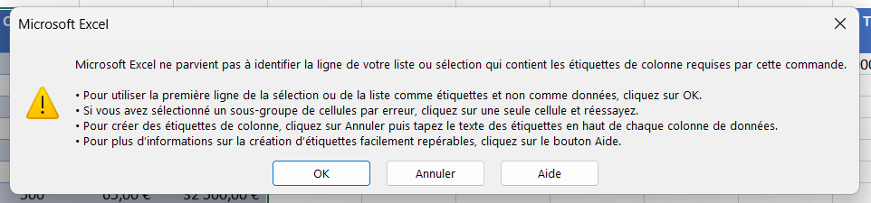 filtre avance non fonctionnel message erreur presentation2