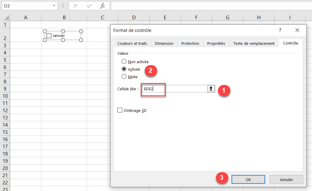 format controle activee