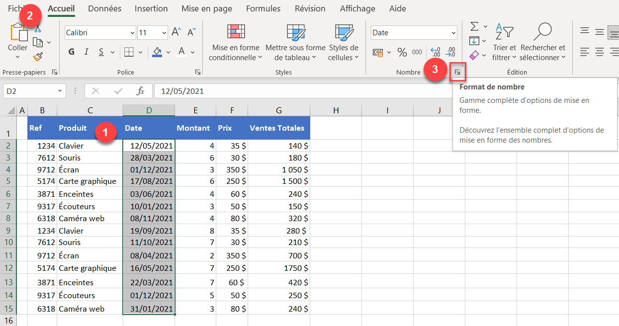 formater dates