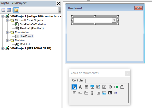 formulario com combobox