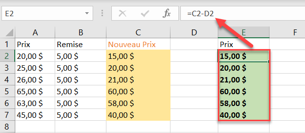 formules sans formatage