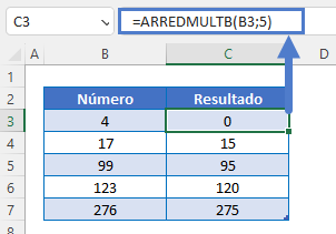 funcao arredmultb exemplo