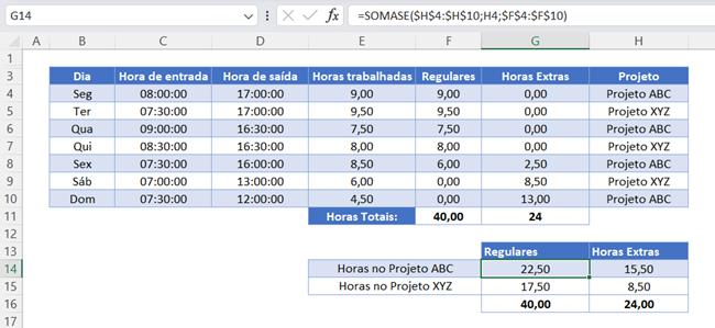 funcao somase projetos