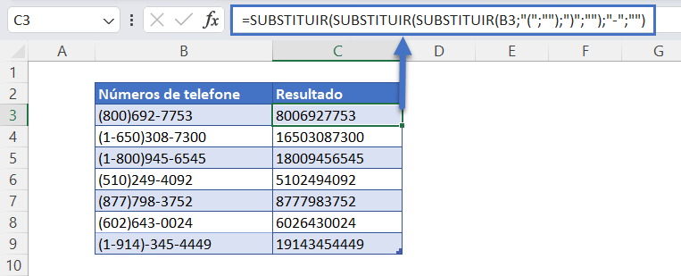 funcao substituir aninhada