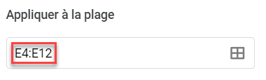 google sheets appliquer plage formule si