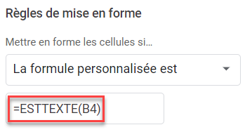 google sheets contient texte formule