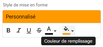 google sheets contient texte remplissage