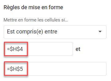 google sheets entre cellules