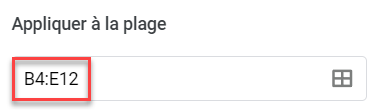 google sheets entre plage