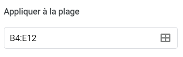 google sheets non egal plage