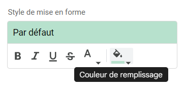 google sheets style mise en forme