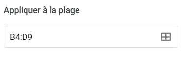 google sheets surbrillance ligne erreur appliquer plage