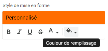 google sheets surbrillance ligne produits remplissage