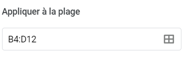 google sheets texte contient appliquer plage