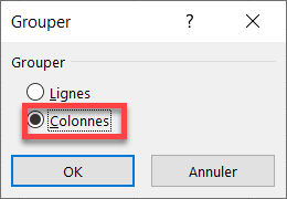 grouper selection colonnes