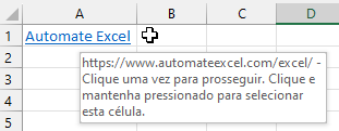 hiperlink texto exibicao