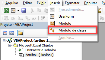 inserir modulo classe