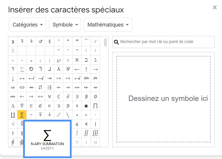 liste deroulante maths