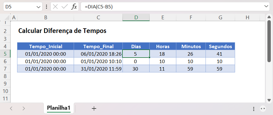 mf diferenca tempos