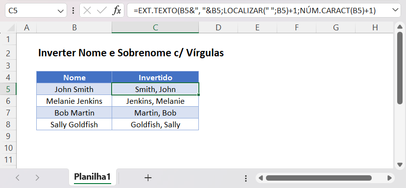 mf inverter nome sobrenome virgula