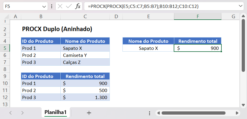 mf procx duplo aninhado colunas dinamicas 2