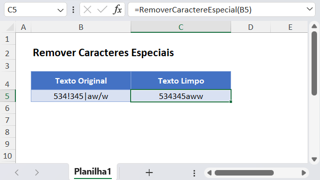 mf remover caracteres especial