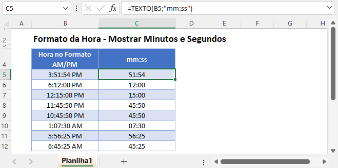 Horas, minutos e segundos worksheet