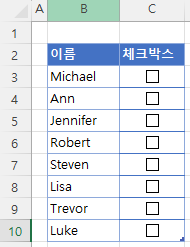 name list with checkbox