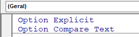 opcao comparar texto