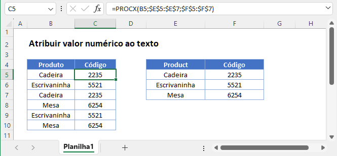 pesquisa texto retorna codigo