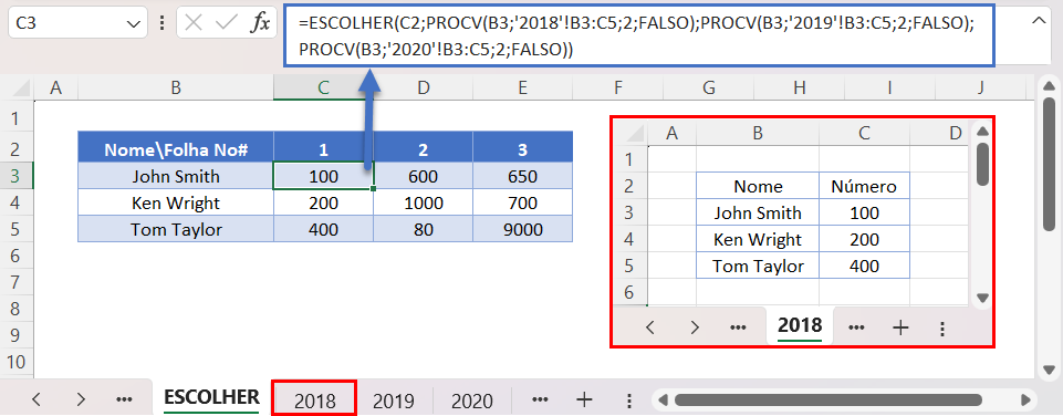 procv escolher