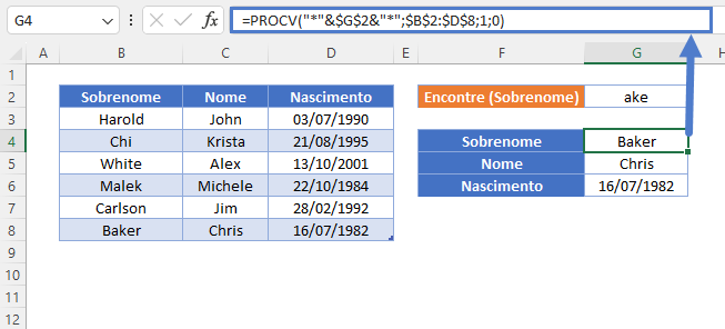 procv resultado pesquisa com curinga