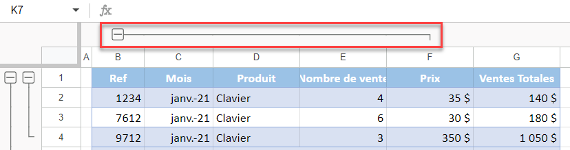 regrouper colonnes google sheets