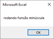 rodando funcao minuscula