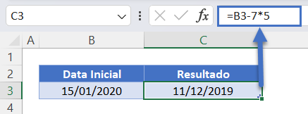 Adicionar ou Subtrair Semanas a uma Data no Excel e no Google