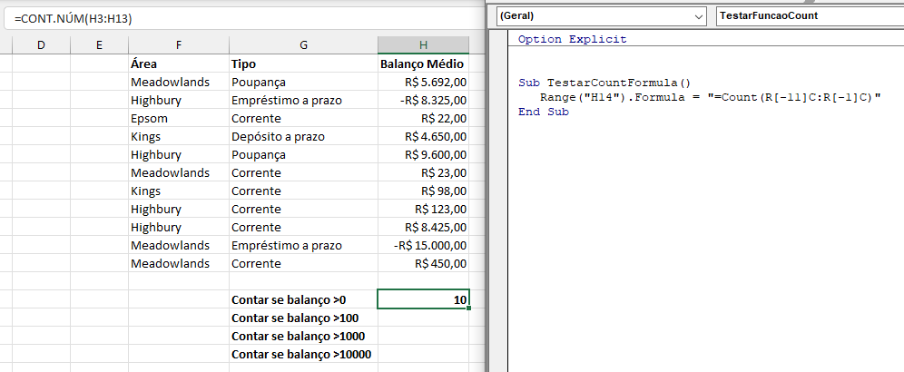 usando formula relativa