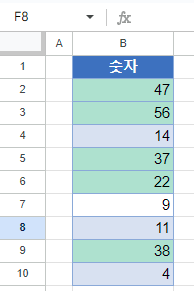 구글 조건부서식 결과