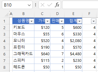 비어있는 행 삭제 결과