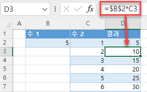 절대 참조 결과