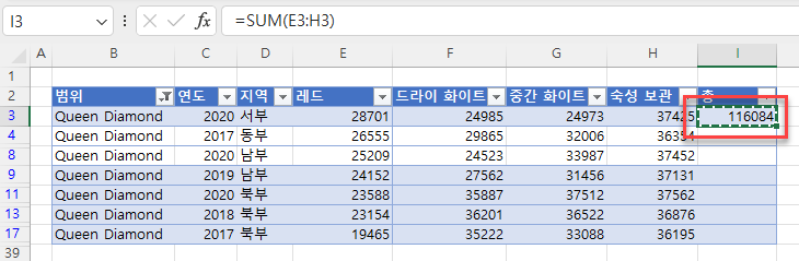 필터 셀에서 복사