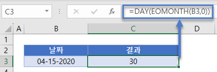 한 달의 일수 - Excel 및 Google 스프레드시트의 수식 - Automate Excel