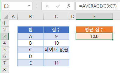 0제외평균 AVERAGE 빈값무시