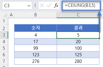 5로반올림 ceiling예제