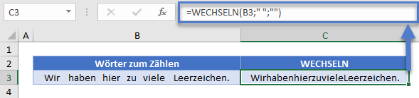 Alle Leerzeichen mit WECHSELN Funktion entfernen